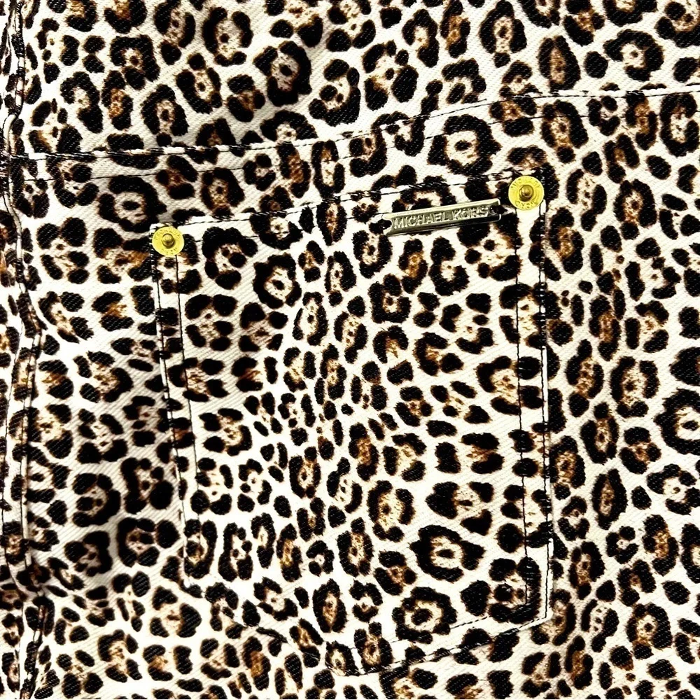 Michael Kors Women’s Leopard Print Black/Brown Jeggings Business Casual EUC